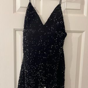 Black sequin short dress
